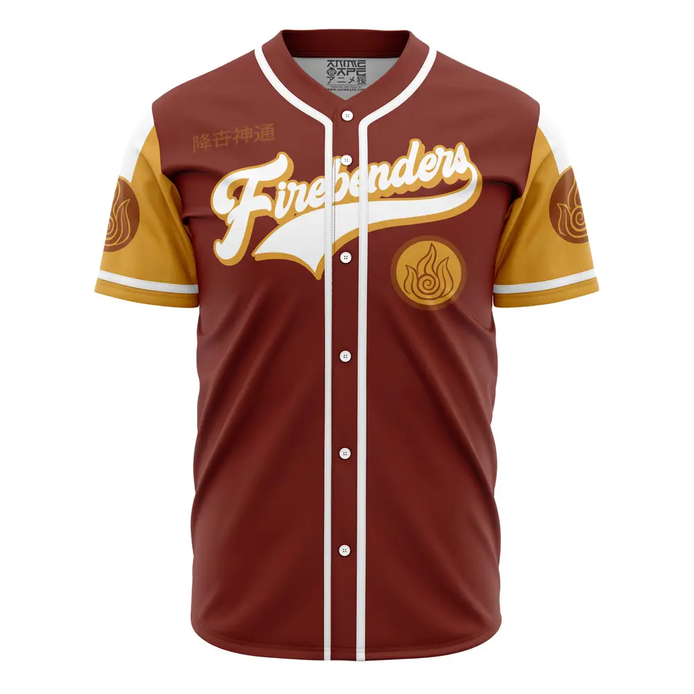 Firebenders Baseball Jersey - Stylish Anime Fan Apparel For Cosplay & Casual Wear