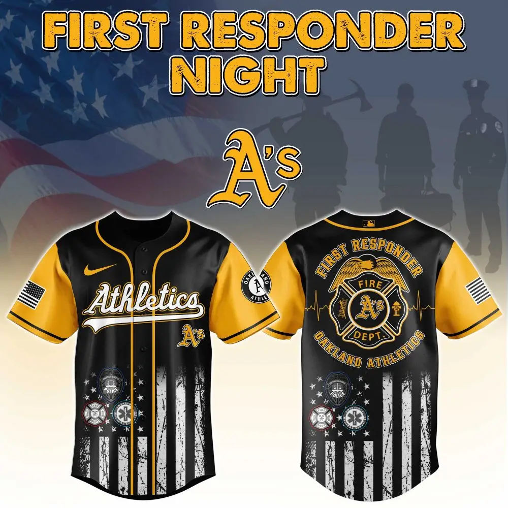 First Responder Night Jersey - Oakland Athletics Tribute - Limited Edition Sportswear First Responder Night Jersey - Oakland Athletics Tribute - Limited Edition Sportswear - Image 1