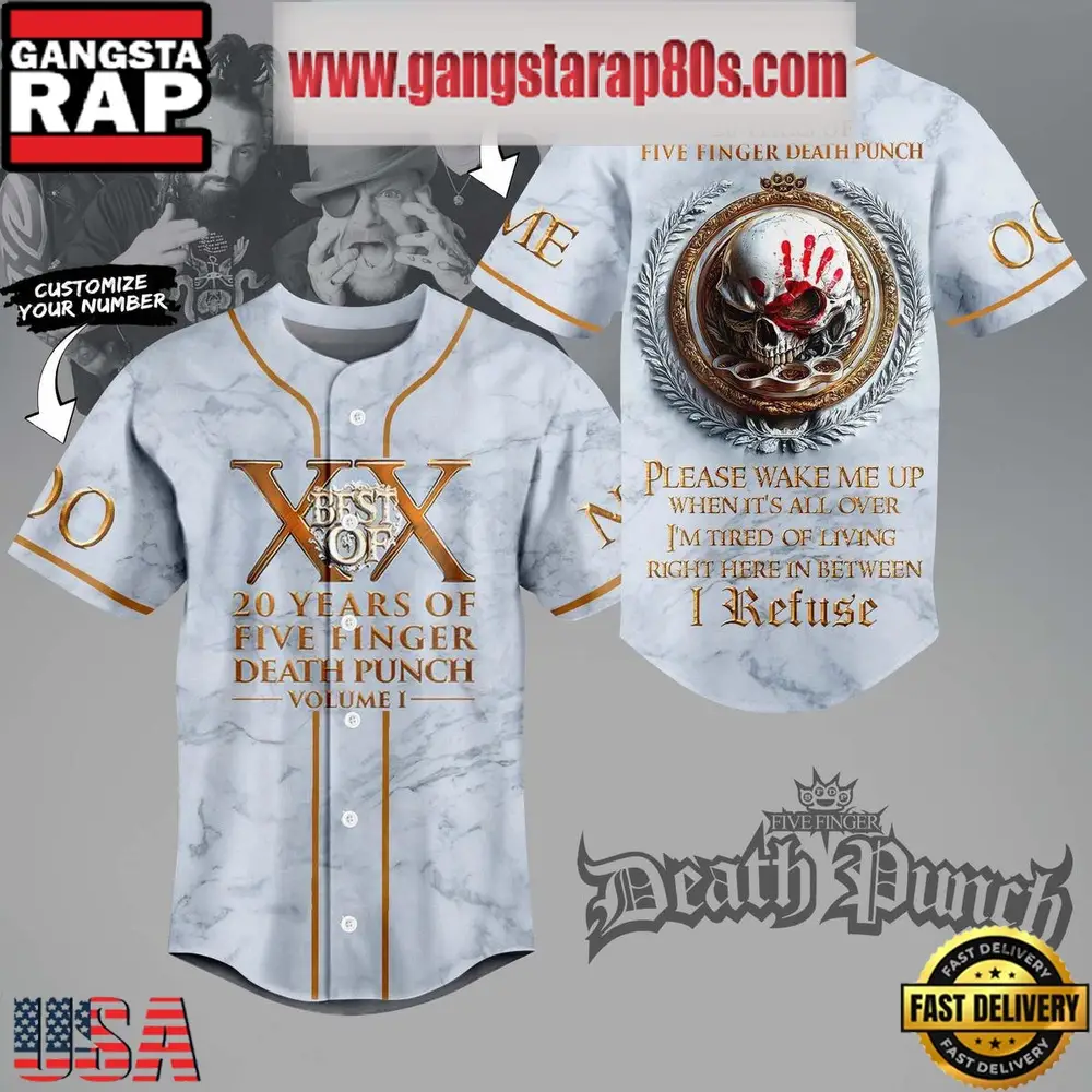 Five Finger Death Punch 20 Years Custom Baseball Jersey Shirt