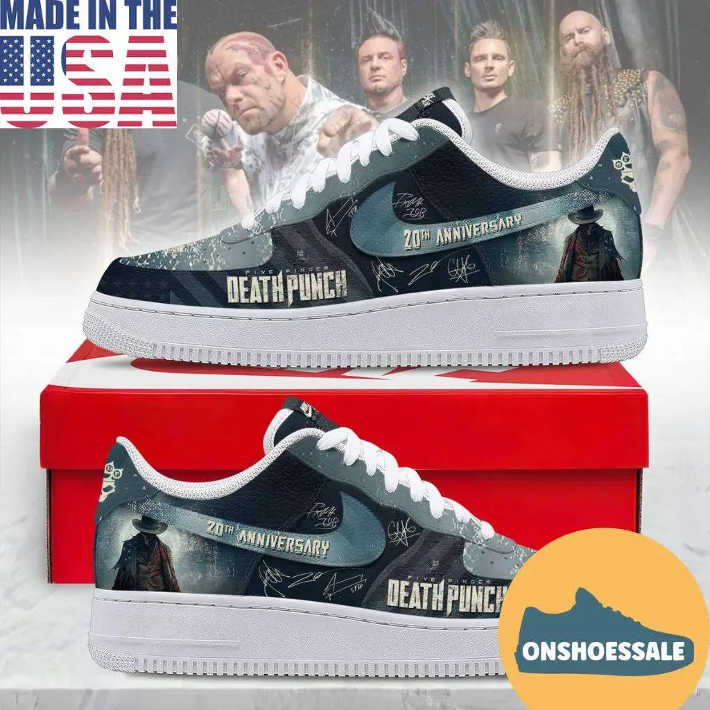 Five Finger Death Punch 20th Anniversary Air Force 1 Shoes, Gifts for Fans - Best Gift Shoes