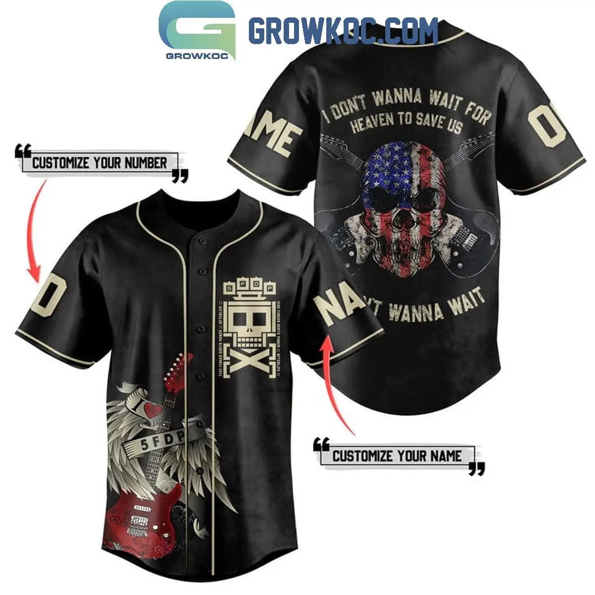 Five Finger Death Punch I Don't Wanna Wait Personalized Baseball Jersey