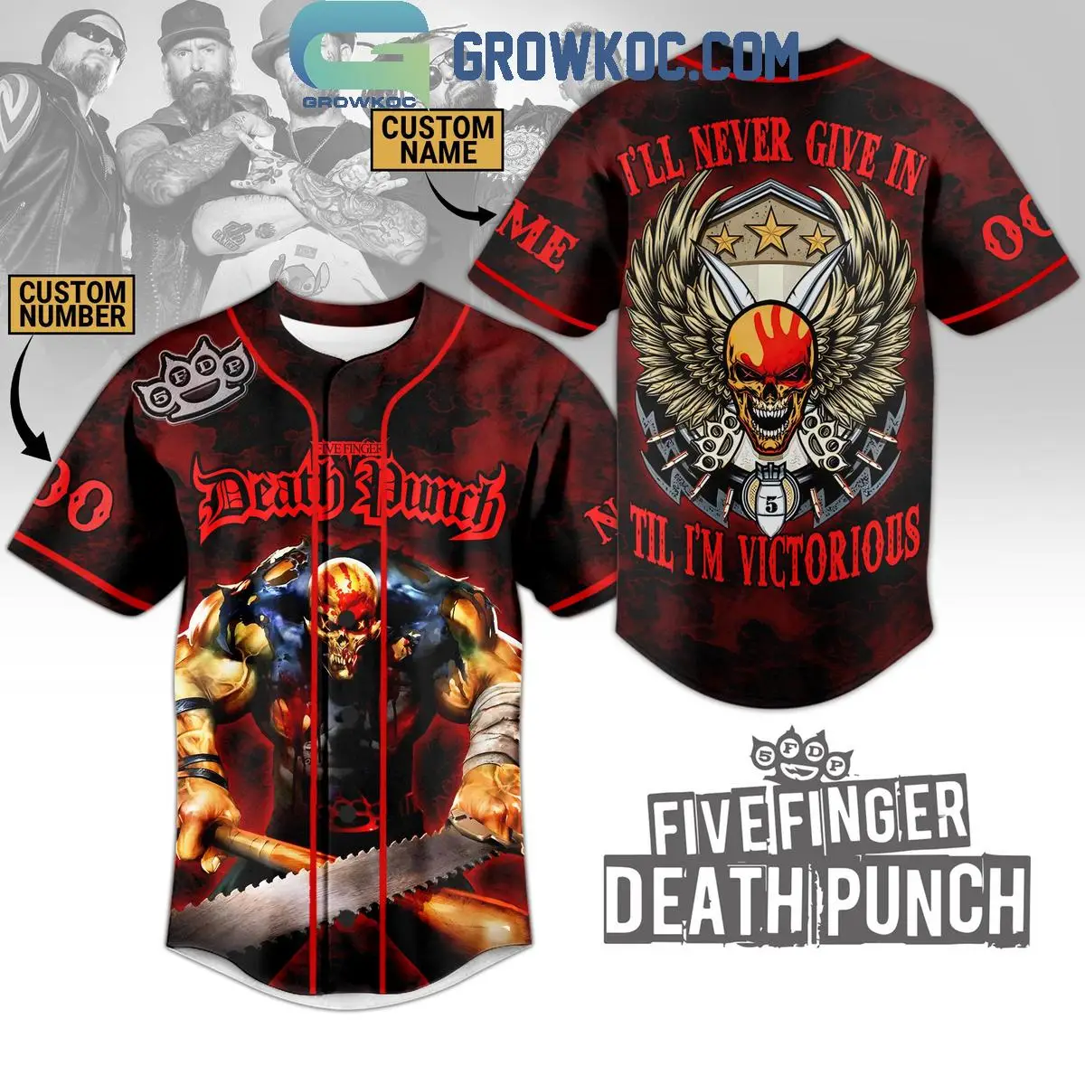 Five Finger Death Punch I'm Victorious Personalized Baseball Jersey