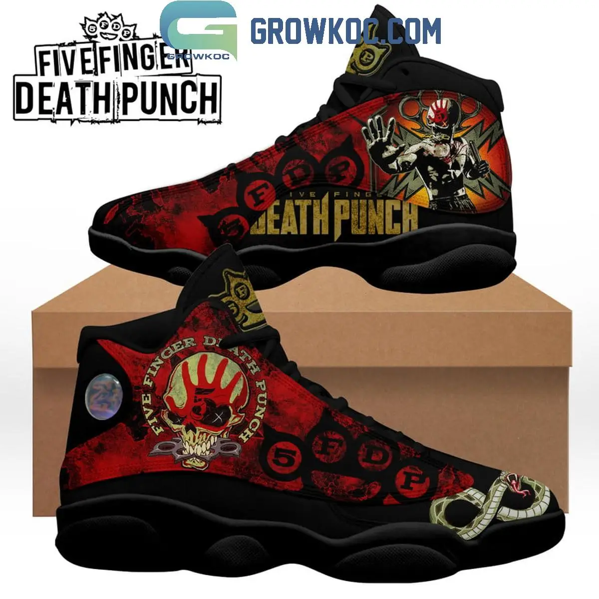 Five Finger Death Punch Rock Band Air Jordan 13 Shoes Five Finger Death Punch Rock Band Air Jordan 13 Shoes - Image 1