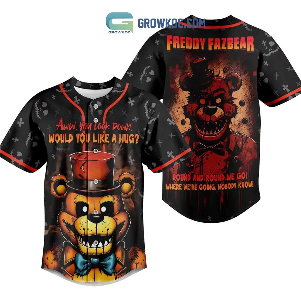 Five Night At Freddy Fazbear Round And Round We Go Where We're Going Nobody Know Baseball Jersey