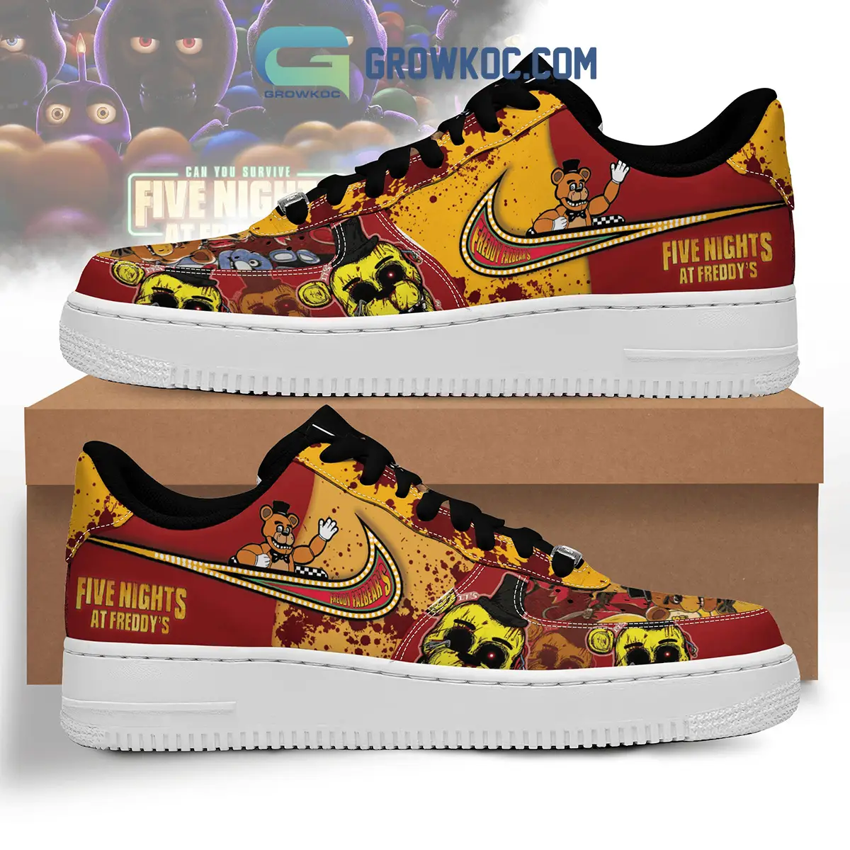 Five Nights At Freddy's Freddy Fazbear's Pizza Air Force 1 Shoes