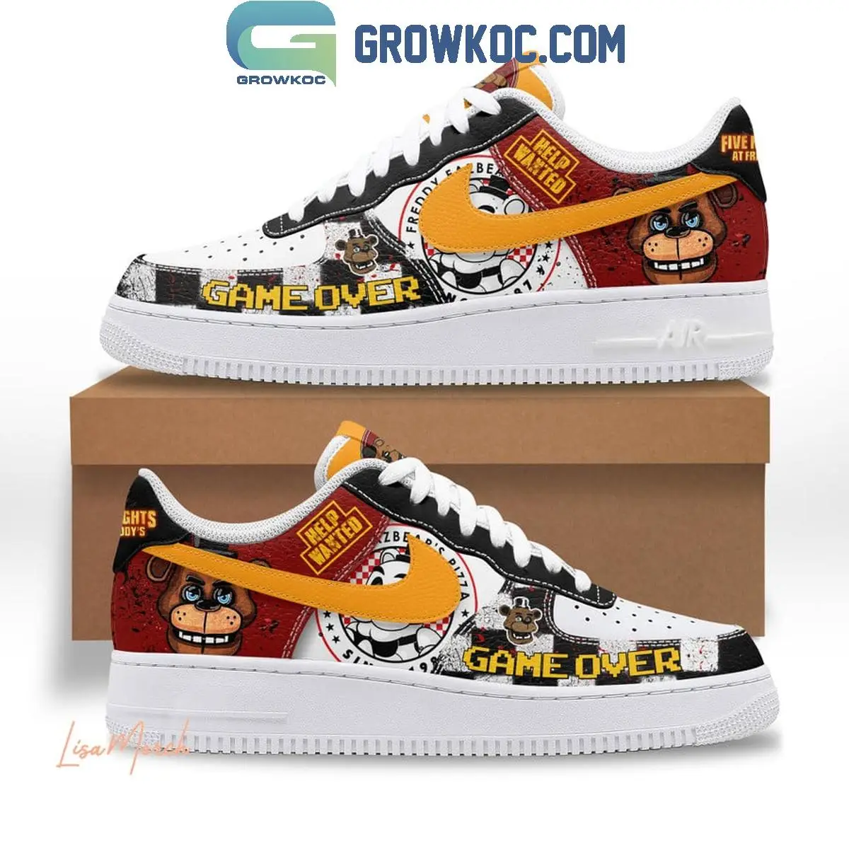 Five Nights At Freddy's Help Wanted Freddy Fazbear's Air Force 1 Shoes