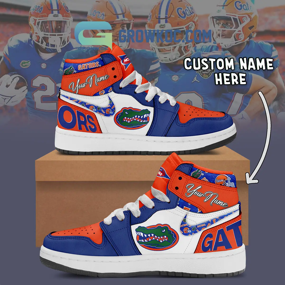 Florida Gators NCAA Personalized Air Jordan 1 Shoes Florida Gators NCAA Personalized Air Jordan 1 Shoes - Image 1