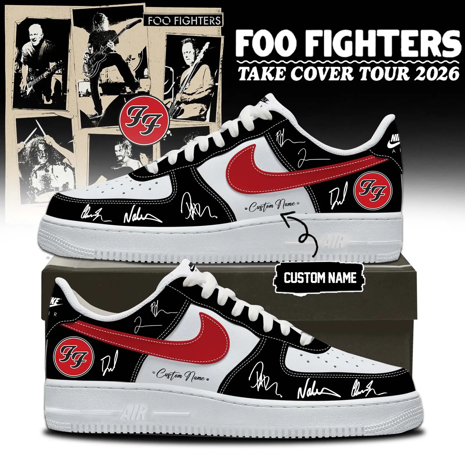 Foo Fighters ”Take Cover Tour 2026” Limited Edition Signature – Air Force 1 Shoes 2 