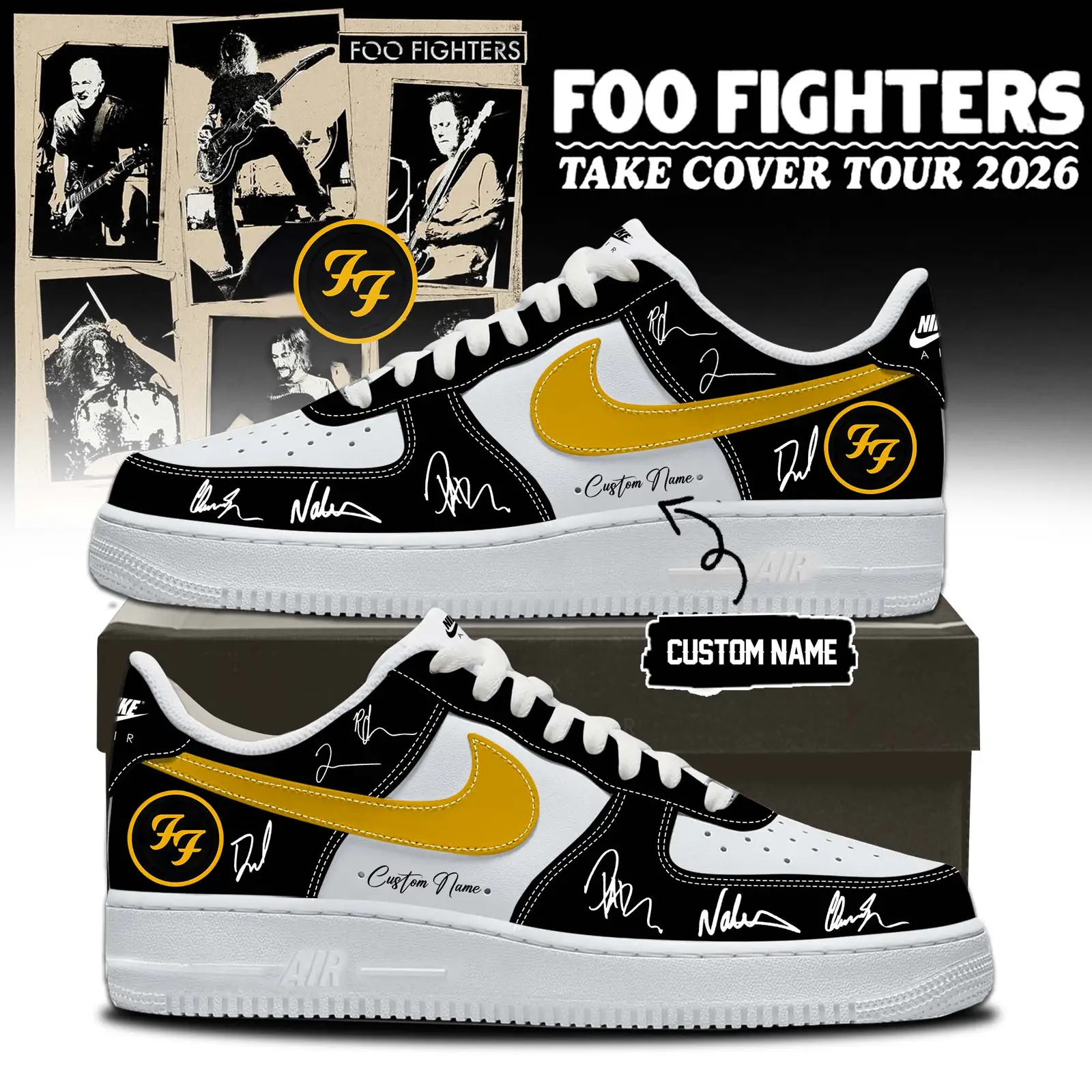 Foo Fighters ”Take Cover Tour 2026” Limited Edition Signature – Air Force 1 Shoes 4 