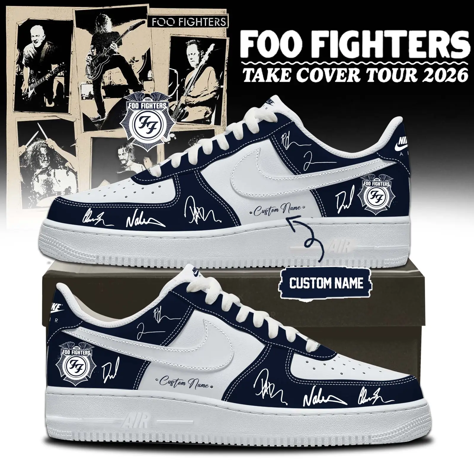 Foo Fighters ”Take Cover Tour 2026” Limited Edition Signature – Air Force 1 Shoes 5 