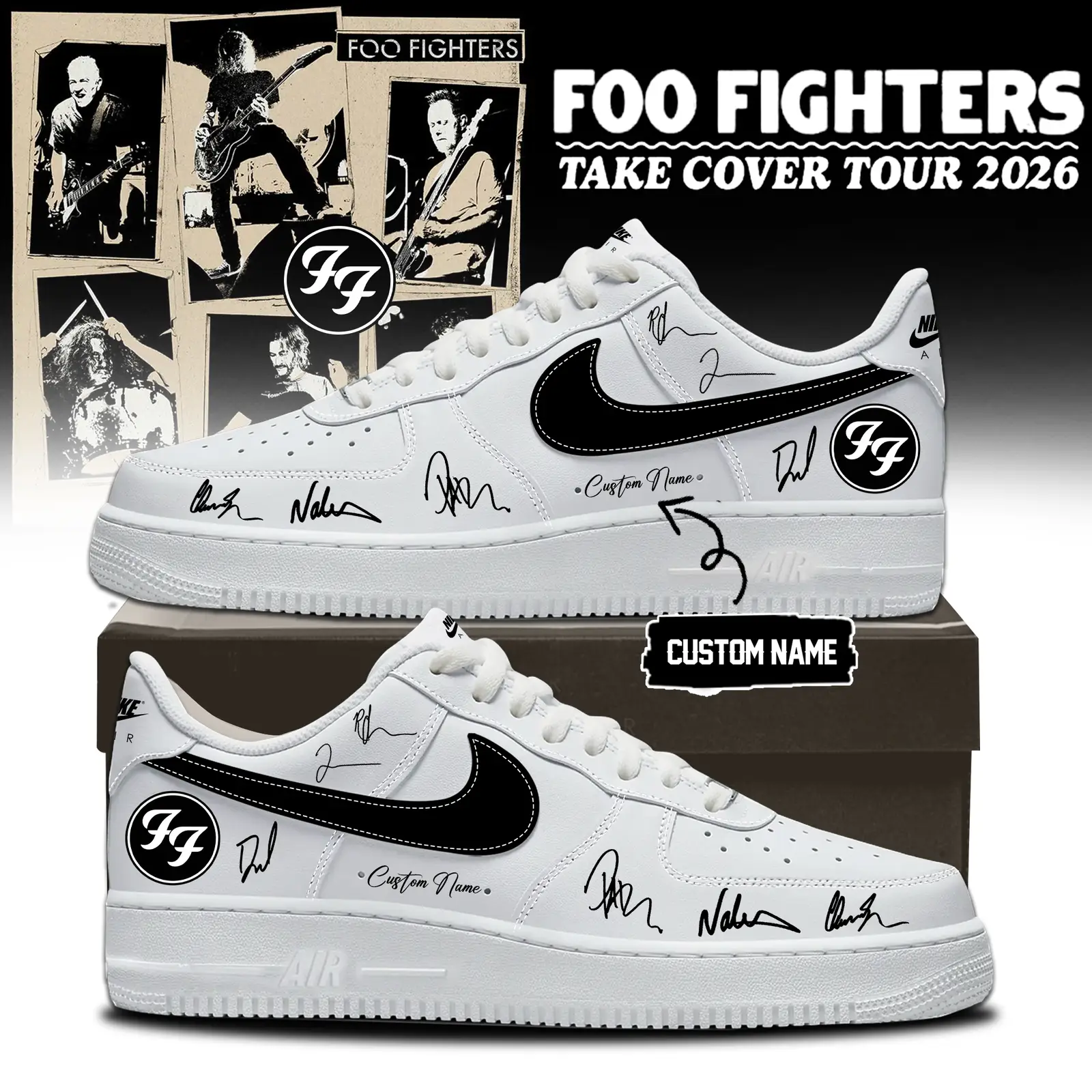 Foo Fighters ”Take Cover Tour 2026” Limited Edition Signature – Air Force 1 Shoes 7 