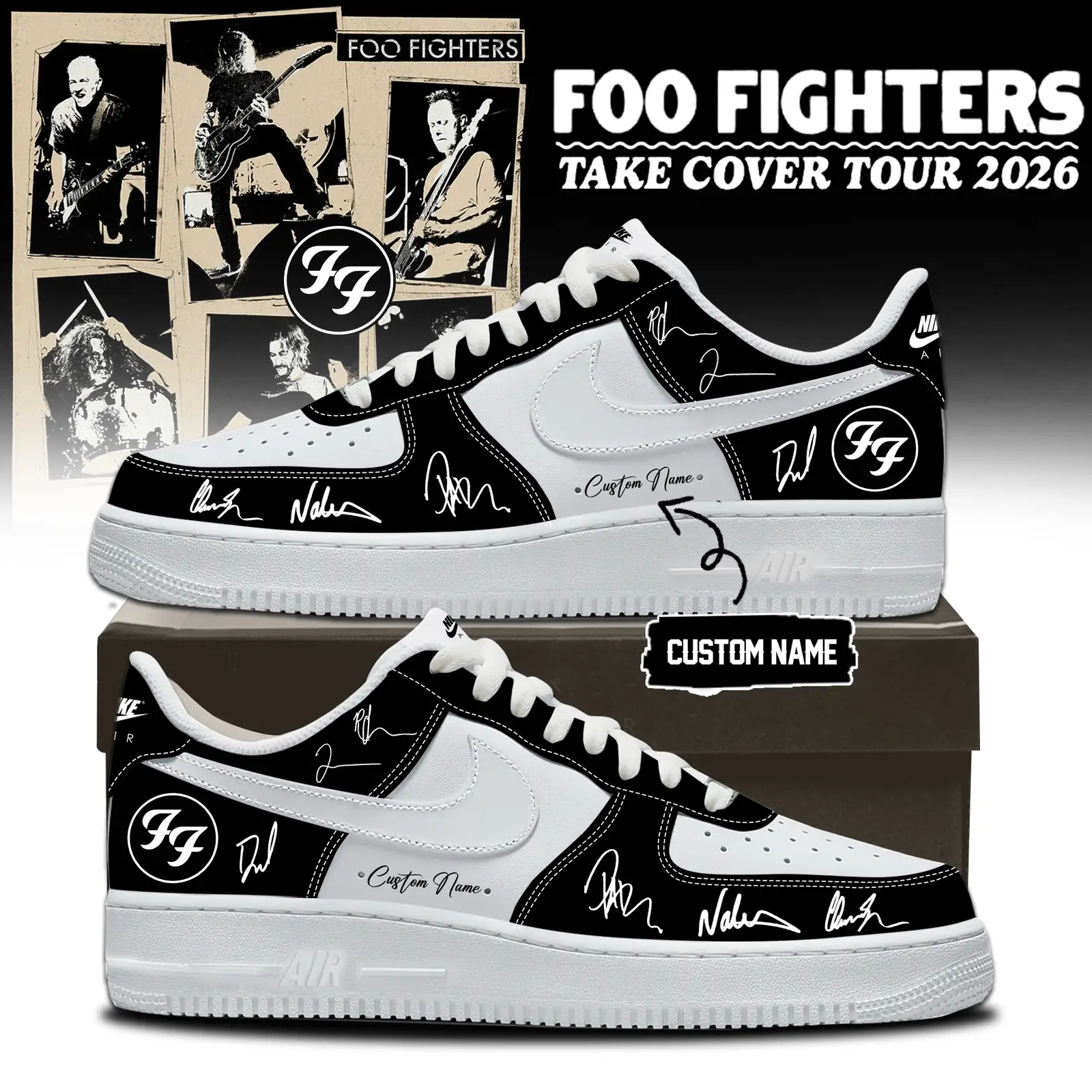 Foo Fighters ”Take Cover Tour 2026” Limited Edition Signature – Air Force 1 Shoes 8 