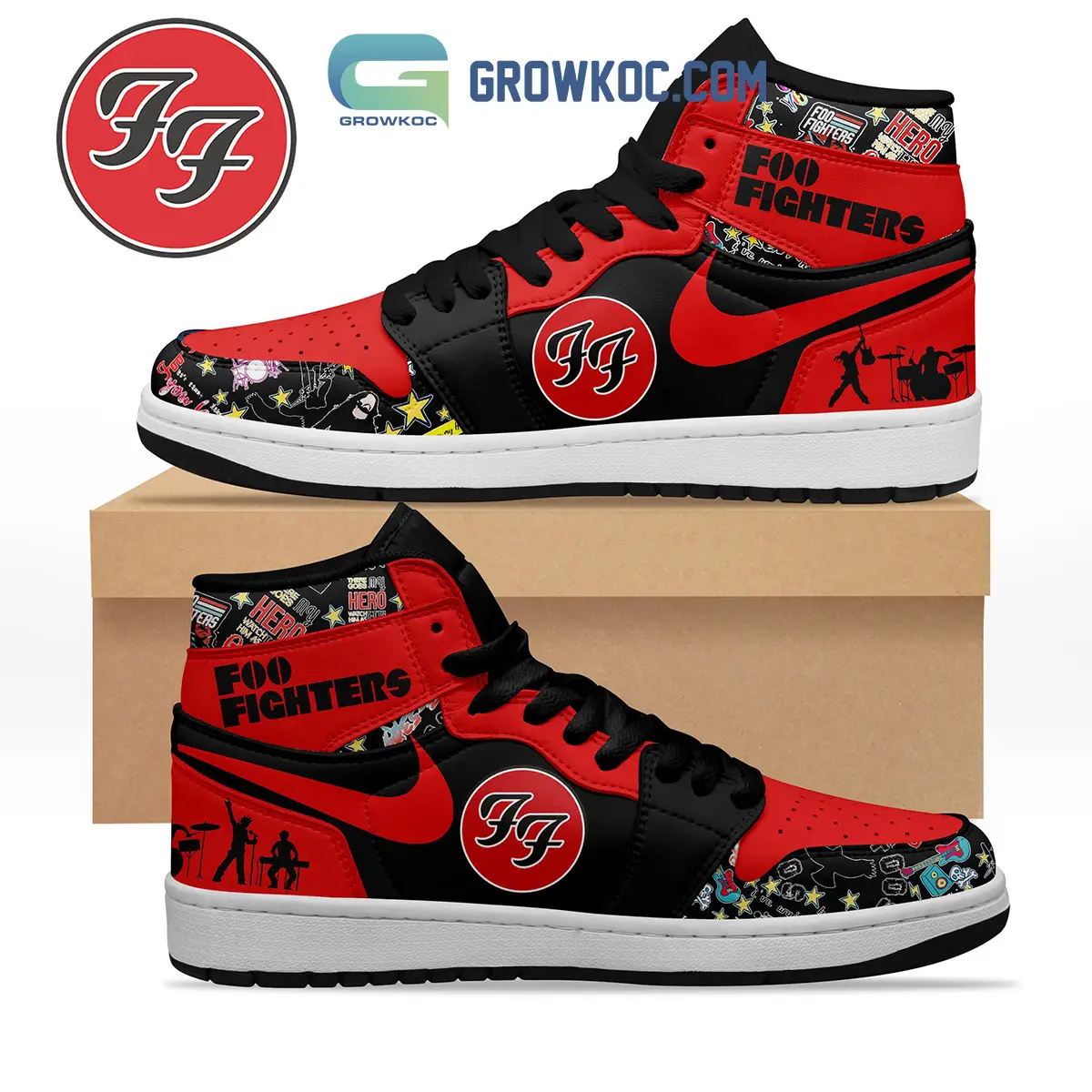 Foo Fighters Rock Band Air Jordan 1 Shoes