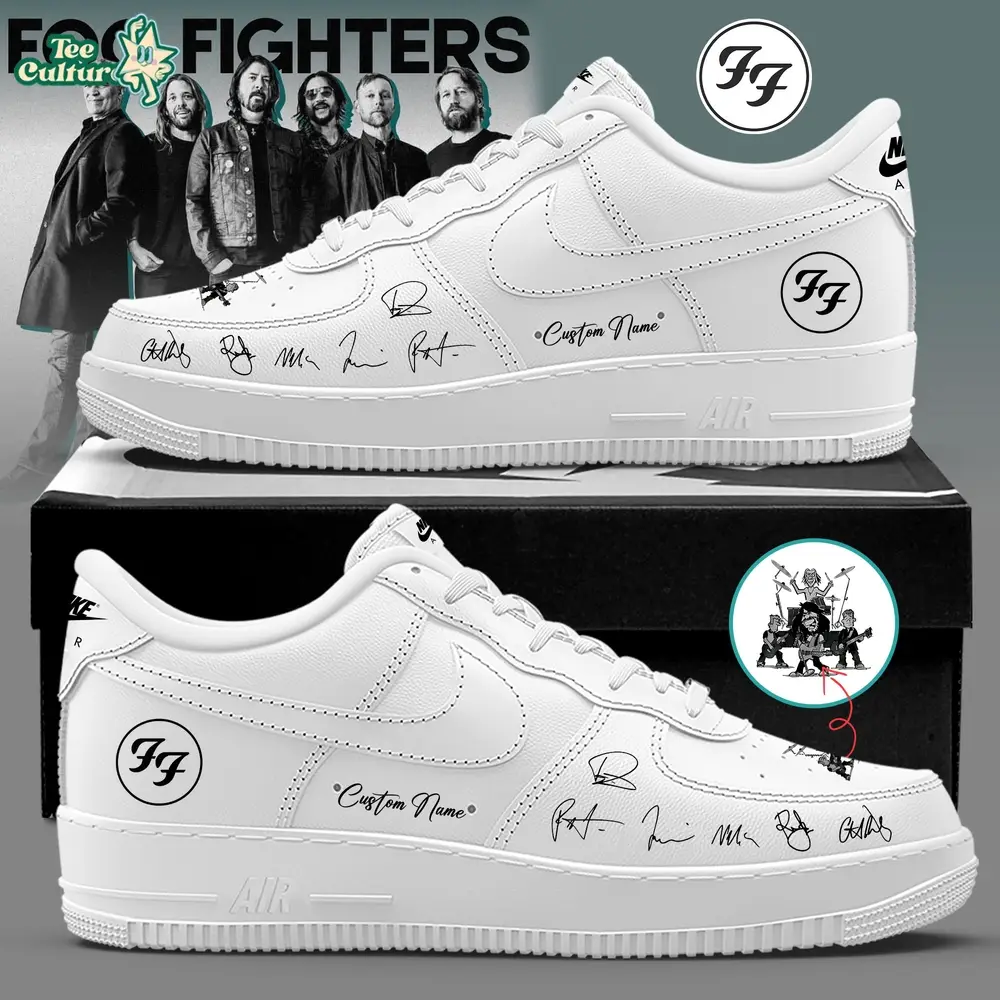 Foo Fighters Take Cover Tour 2026 Signature Custom Name White Shoes AF