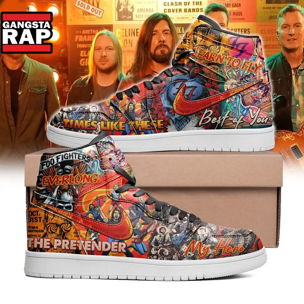 Foo Fighters The Pretender My Hero Learn To Fly Times Like These Best Of You Air Jordan 1 Hightop Shoes