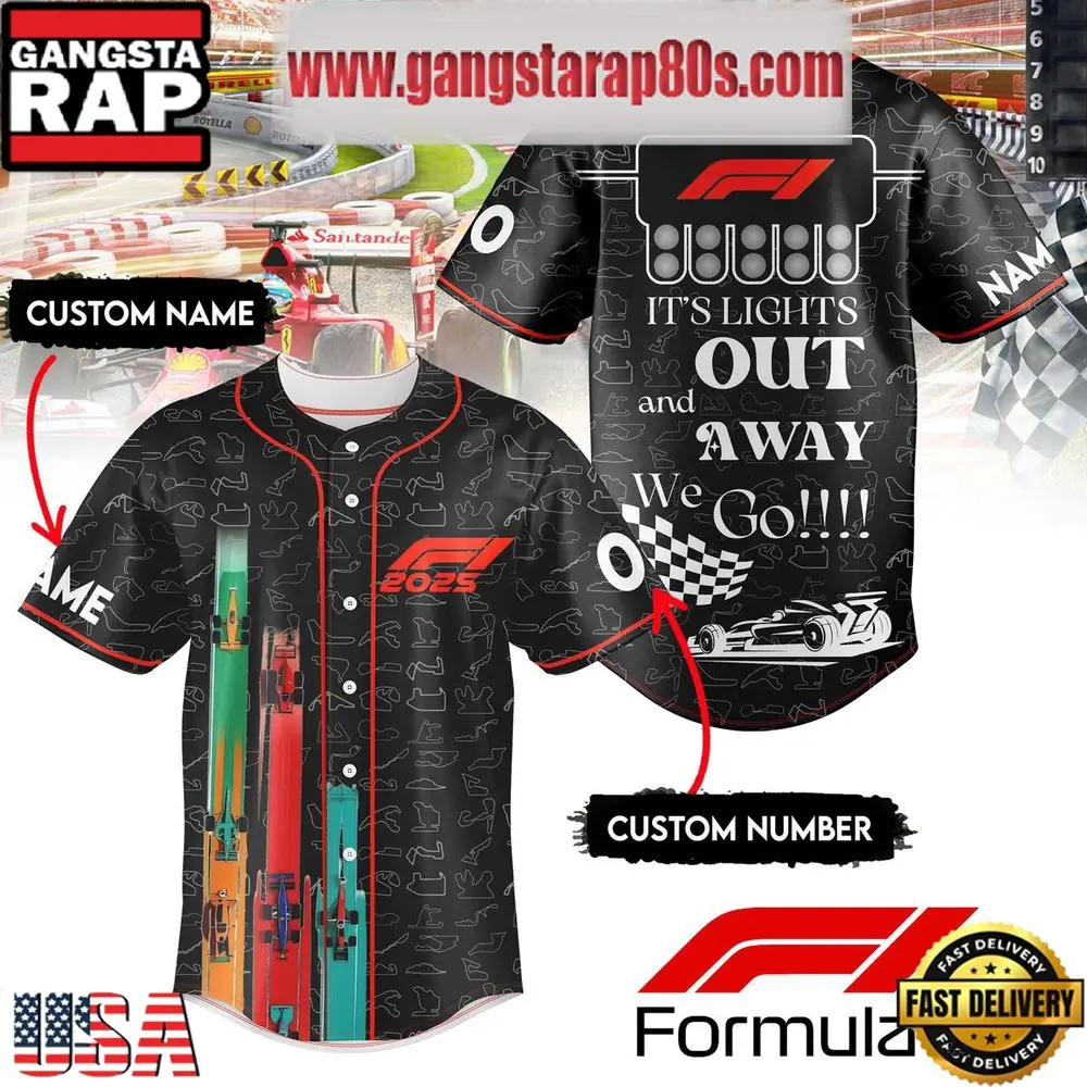 Formula 1 2025 It’s Lights Out And Away We Go Custom Baseball Jersey Shirt