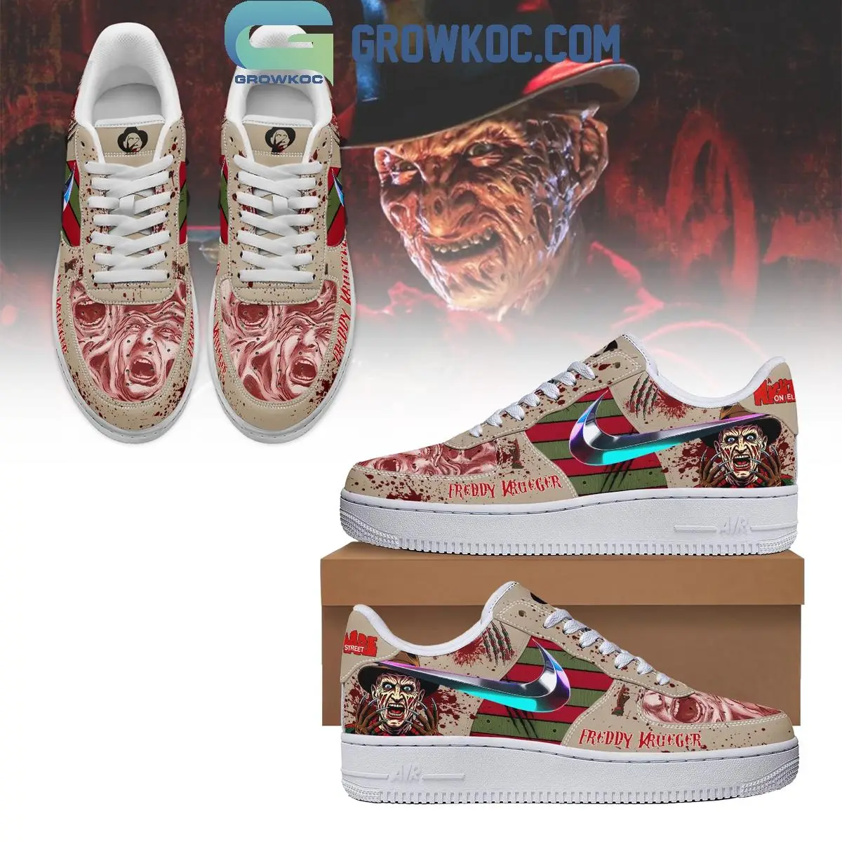Freddy Krueger Halloween Air Force 1 Shoes