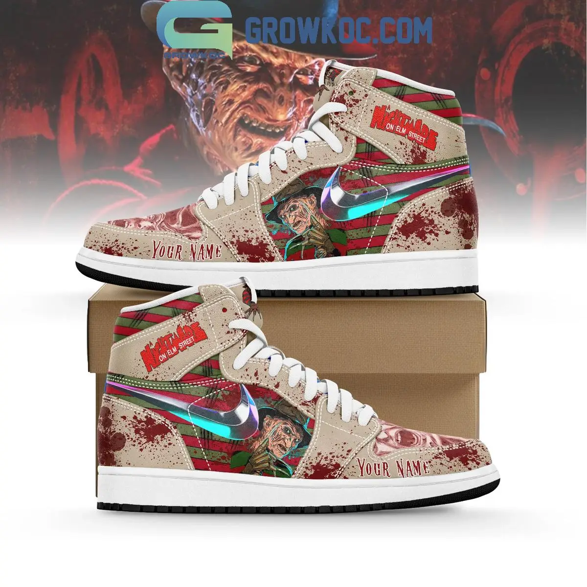 Freddy Krueger Halloween Air Jordan 1 Shoes