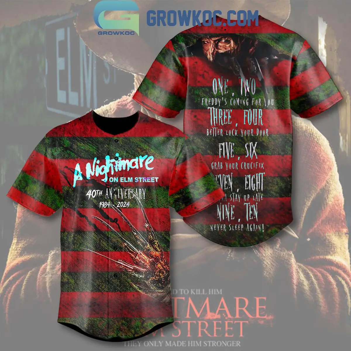 Freddy Krueger The Nightmare On Elm's Street Halloween Baseball Jersey