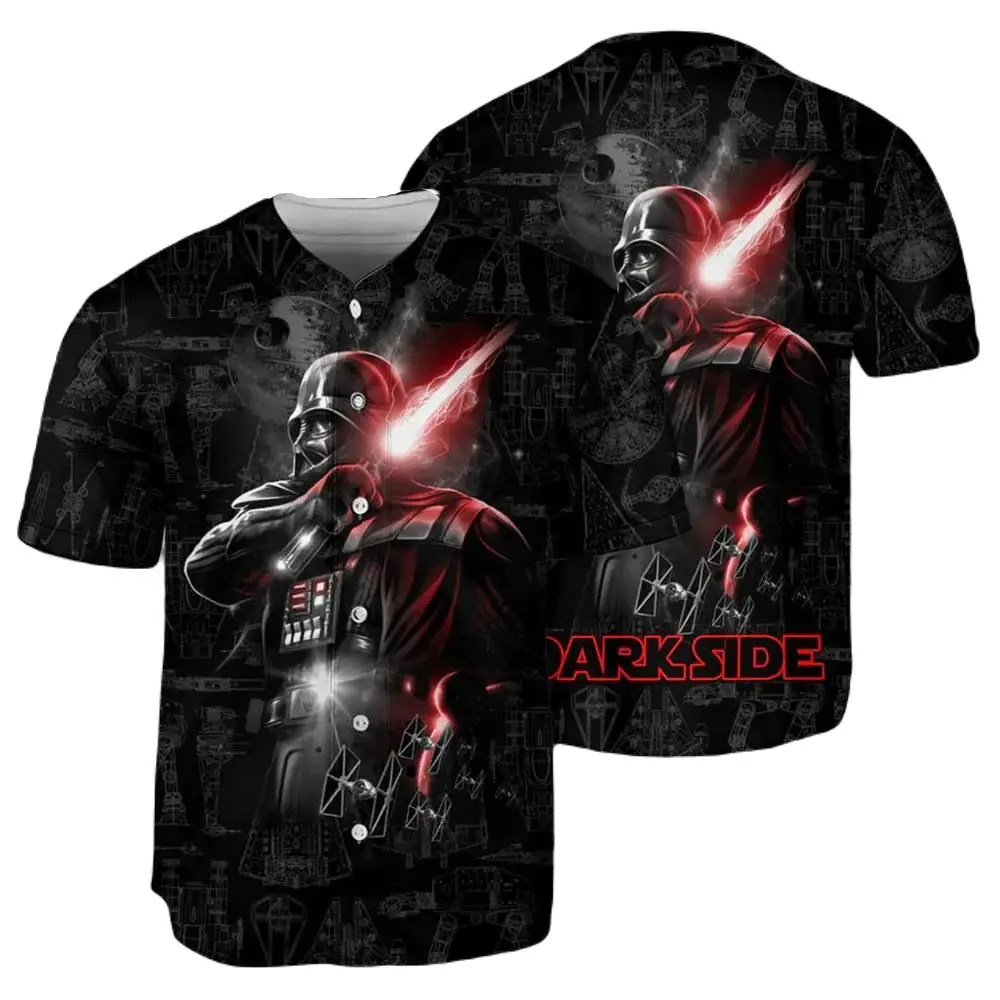Galaxy Warrior Dark Side Graphic Button-Up Shirt - Sci-Fi Fan Essential Tee Galaxy Warrior Dark Side Graphic Button-Up Shirt - Sci-Fi Fan Essential Tee - Image 1