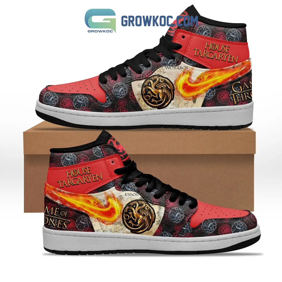 Game Of Thrones House Targaryen Air Jordan 1 Shoes
