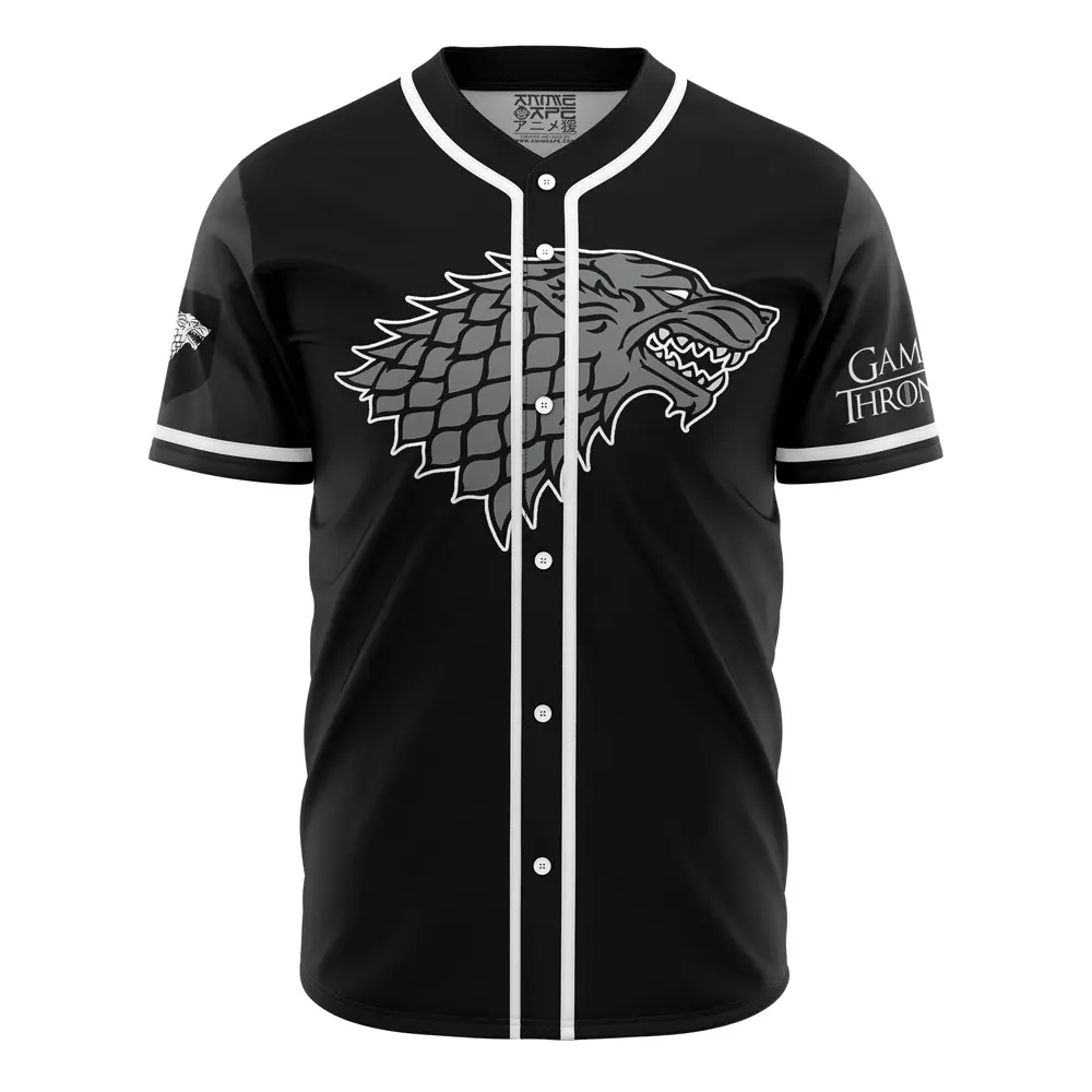 Game Of Thrones Stark Baseball Jersey - Premium Black Fan Apparel For Men & Women Game Of Thrones Stark Baseball Jersey - Premium Black Fan Apparel For Men & Women - Image 1