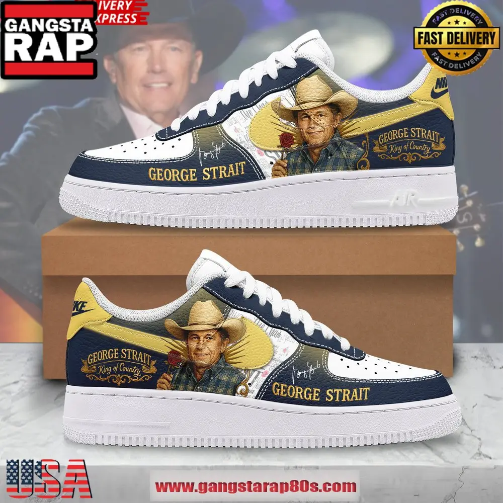 George Strait King of Country Limited Edition Air Force 1 Running Sneakers Shoes George Strait King of Country Limited Edition Air Force 1 Running Sneakers Shoes - Image 1