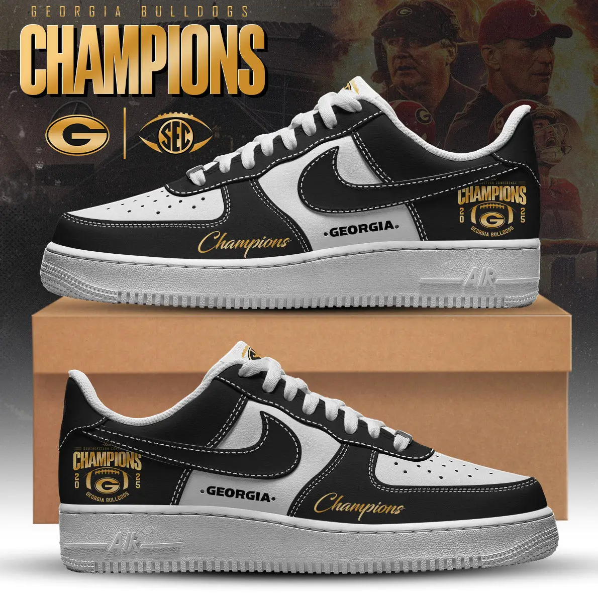 Georgia Bulldogs 2025 SEC Conference Champions Air Force 1 Sneaker | MF32 Georgia Bulldogs 2025 SEC Conference Champions Air Force 1 Sneaker | MF32 - Image 1