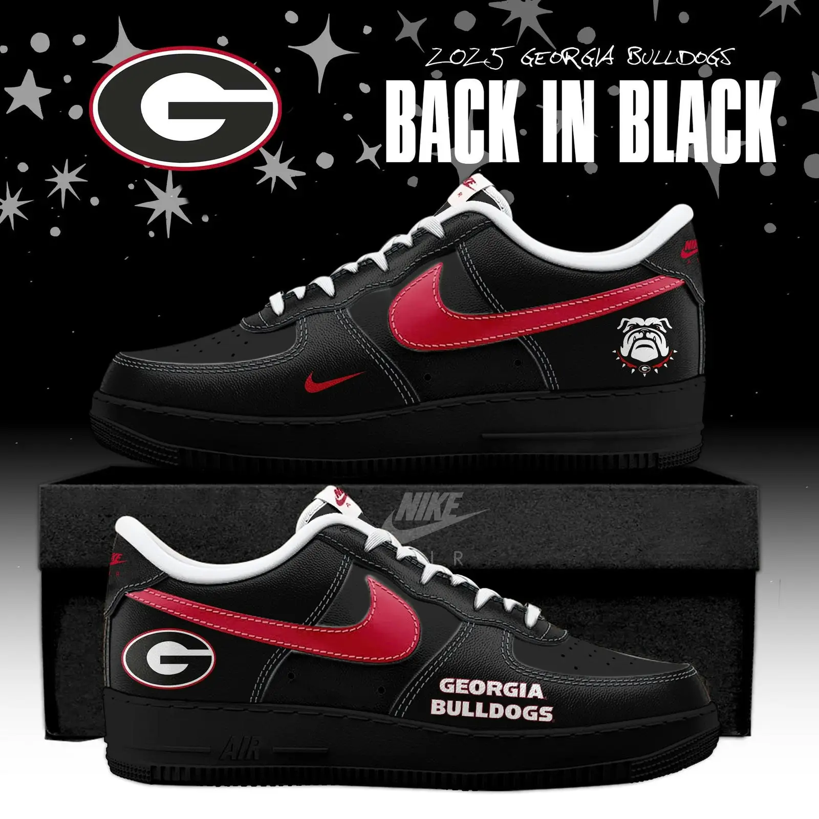 Georgia Bulldogs Back In Black 2025 Air Force 1 Special Edition | SC98