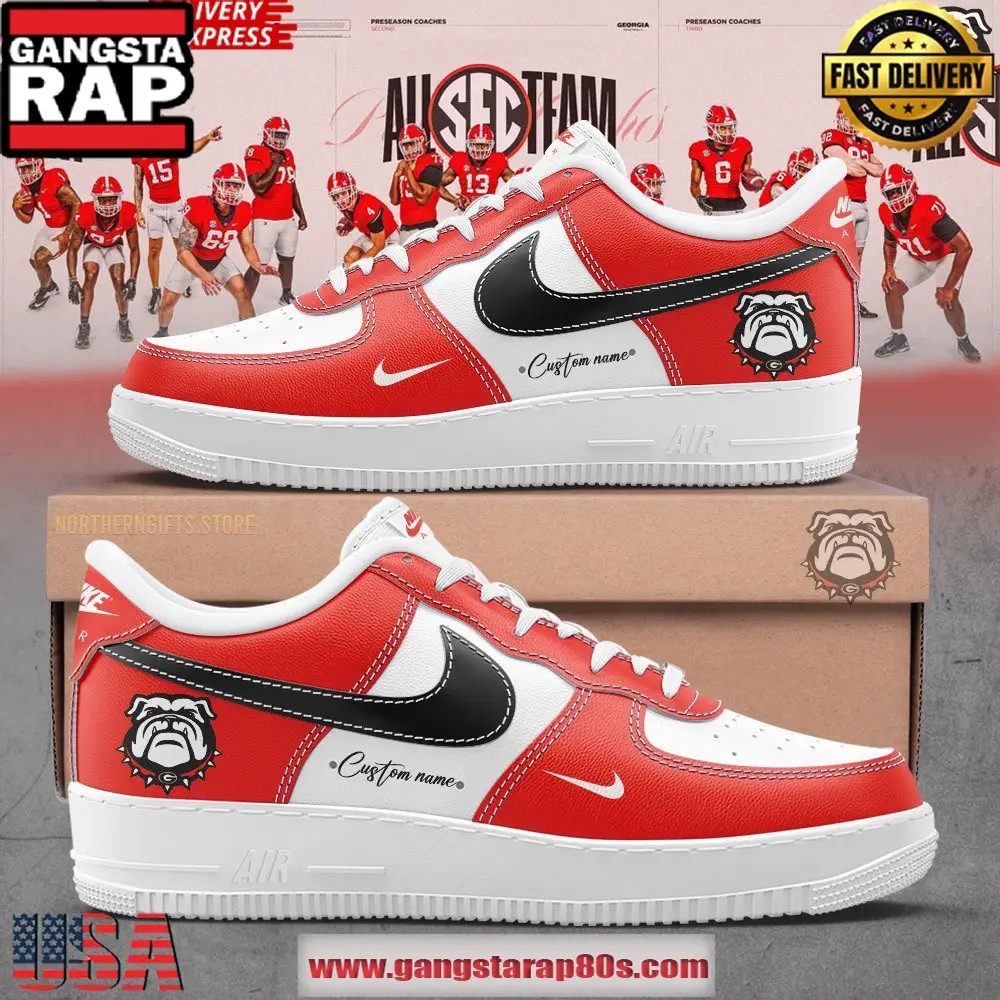 Georgia Bulldogs Football Custom Air Force 1 Sneakers Shoes Georgia Bulldogs Football Custom Air Force 1 Sneakers Shoes - Image 1