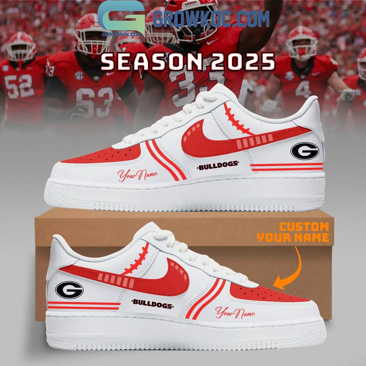 Georgia Bulldogs Football New Season 2025 Air Force 1 Shoes