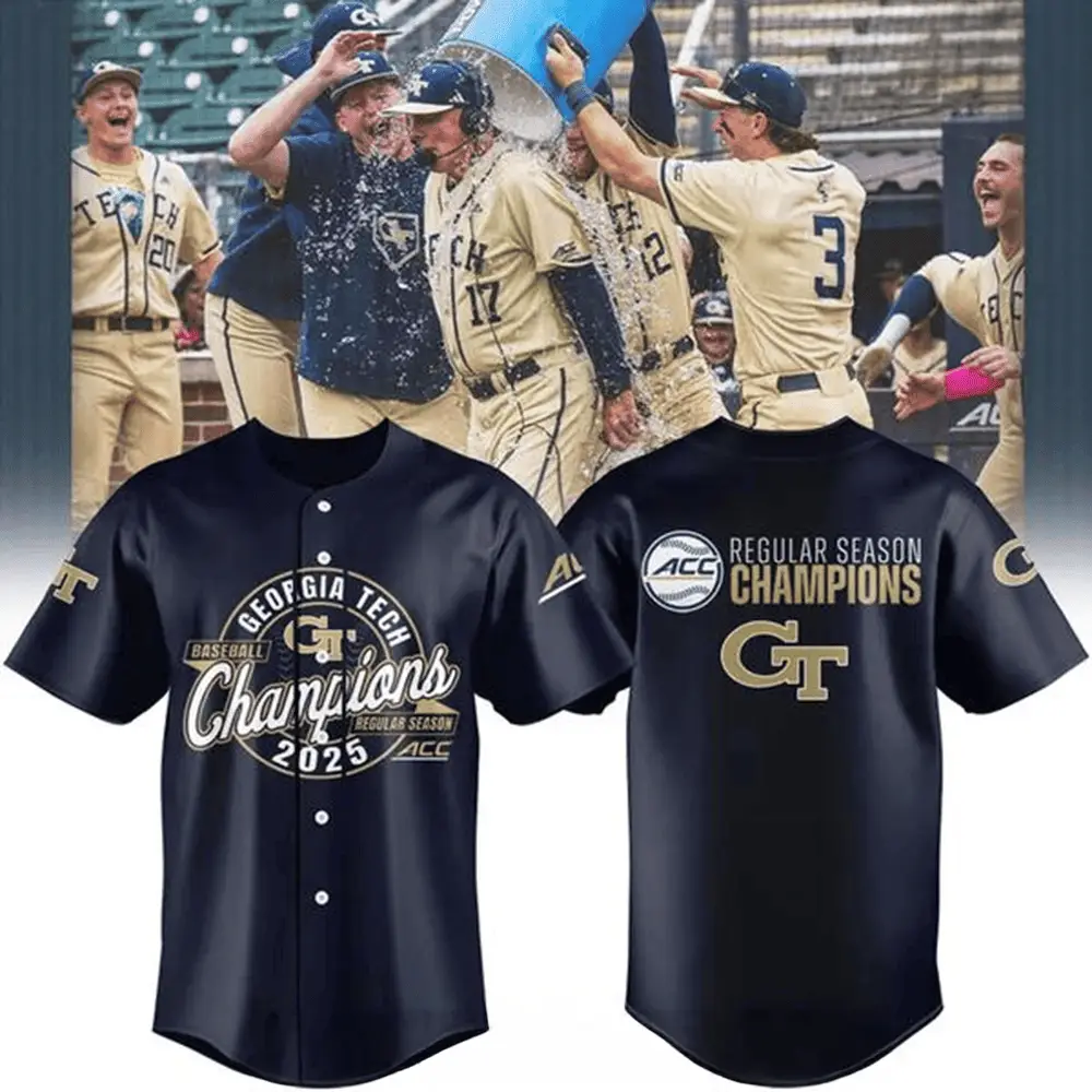 Georgia Tech 2025 ACC Regular Season Champions Jersey Cool Gifts For Dad - Tazila
