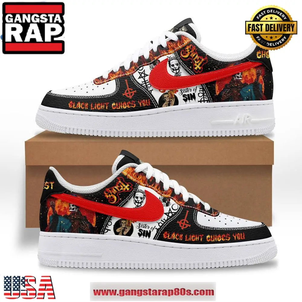 Ghost Band Black Light Guides You Limited Edition Air Force 1 Running Sneakers Shoes