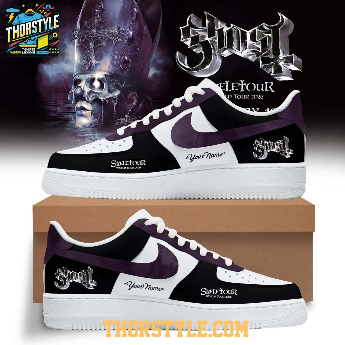 Ghost Band Skeltour 2026 Tour North America Personalized Air Force 1 Shoes