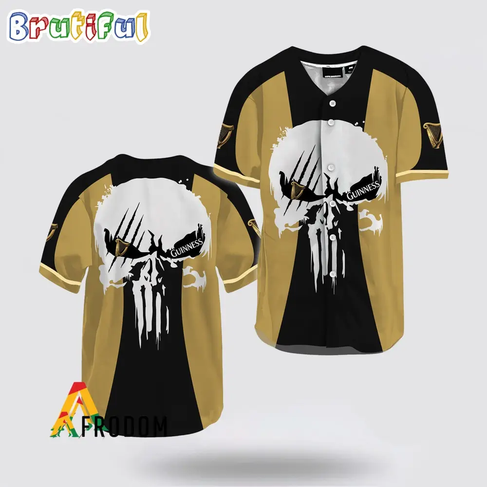 Ghost Head White Skull Guinness Beer Baseball Jersey