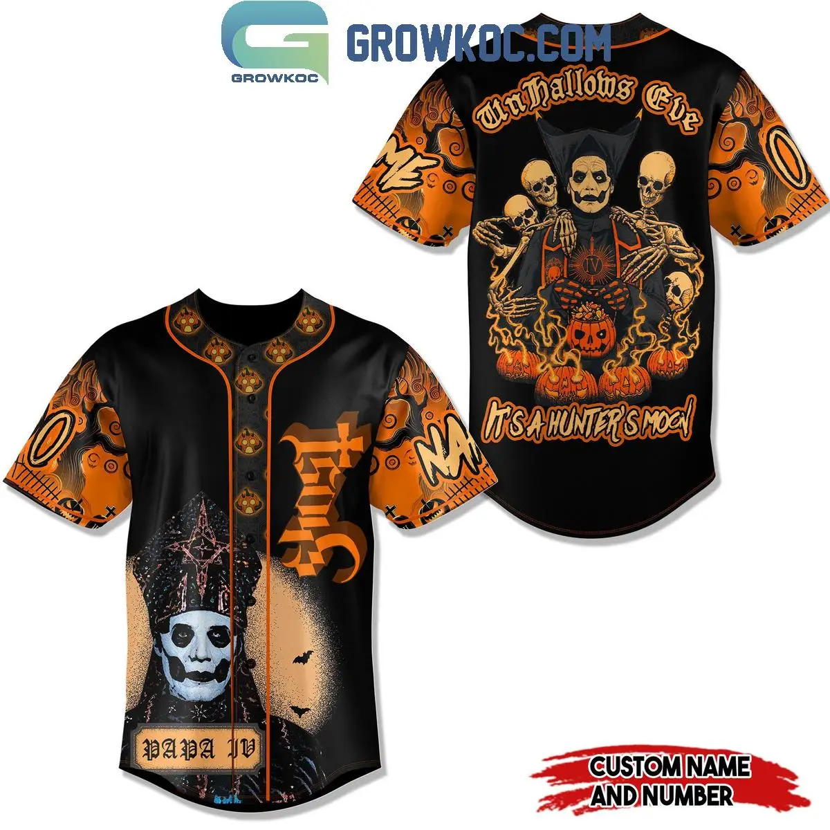 Ghost In Halloween Hunter Mood Personalized Baseball Jersey