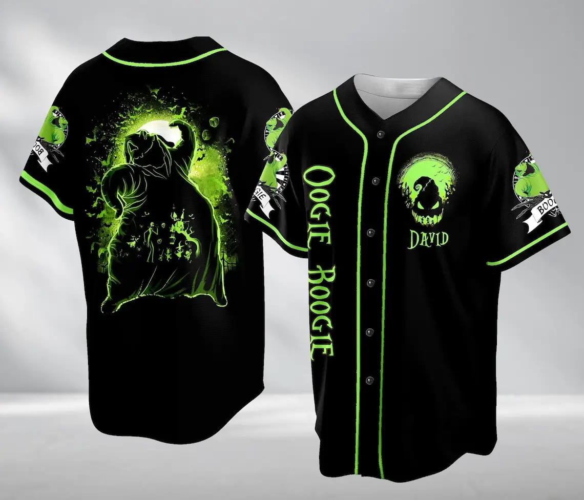 Glow-In-The-Dark Oogie Boogie Custom Baseball Jersey – Spooky Style Apparel