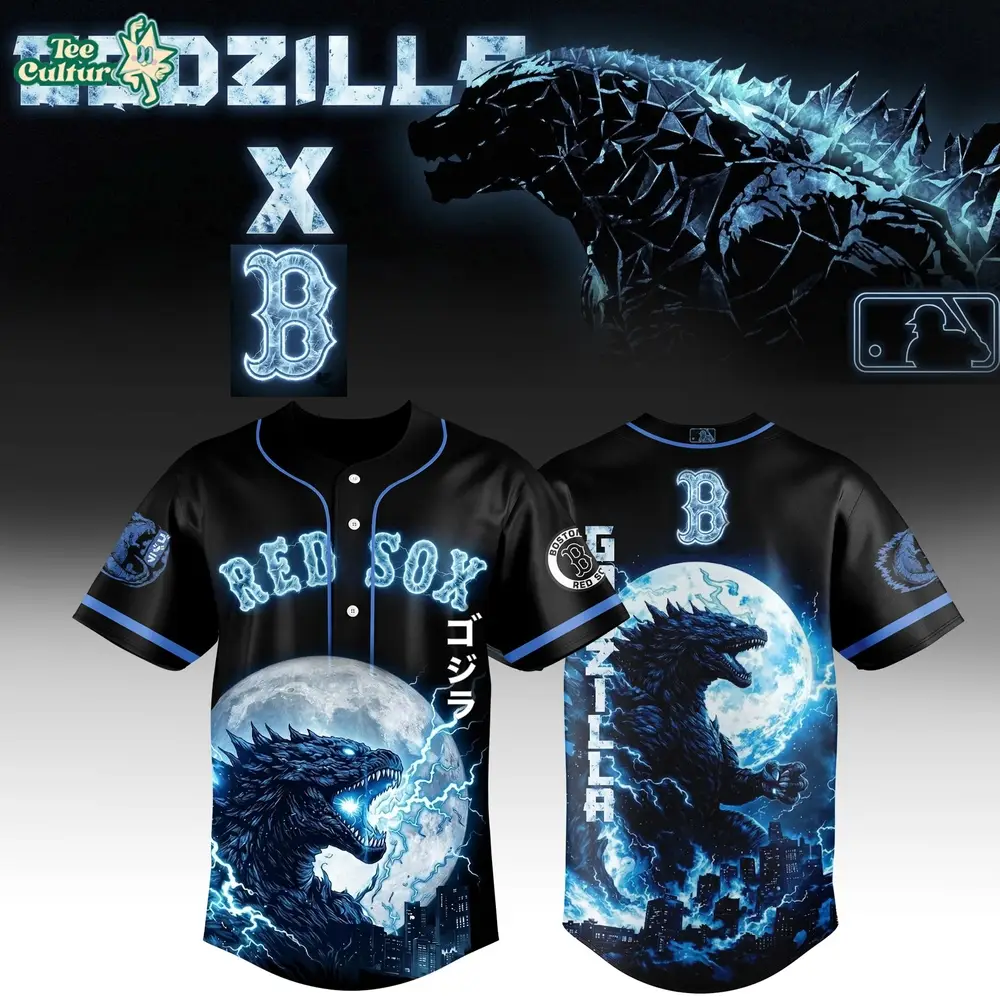 Godzilla Jersey, Red Sox Jersey, Kaiju Apparel
