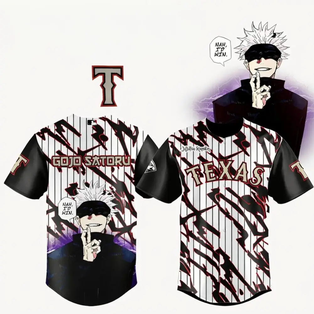 Gojo Satoru Texas Rangers Jujutsu Kaisen 2026 Jersey Rangers Merch Baseball Enthusiast Gifts Gojo Satoru Texas Rangers Jujutsu Kaisen 2026 Jersey Rangers Merch Baseball Enthusiast Gifts - Image 1