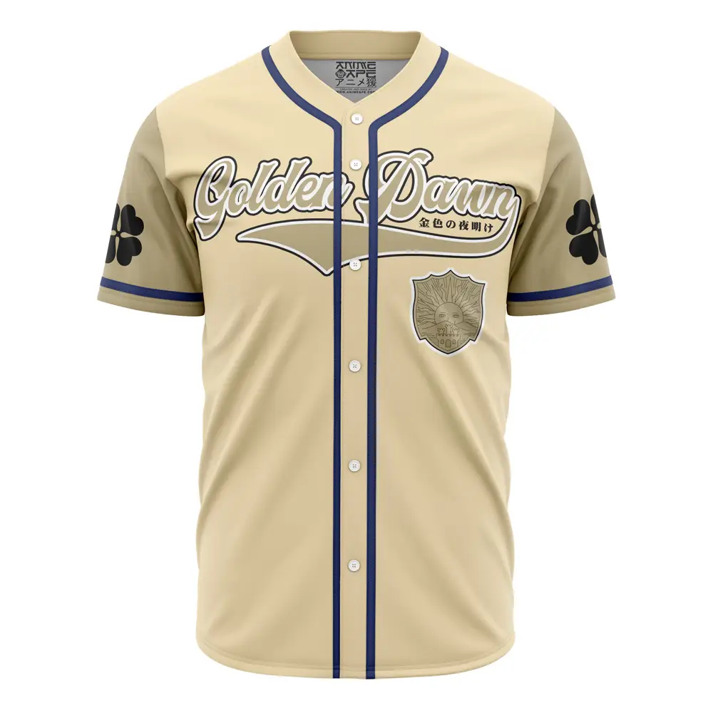 Golden Dawn Anime-Inspired Beige Baseball Jersey - Stylish & Unique Sportswear For Fans