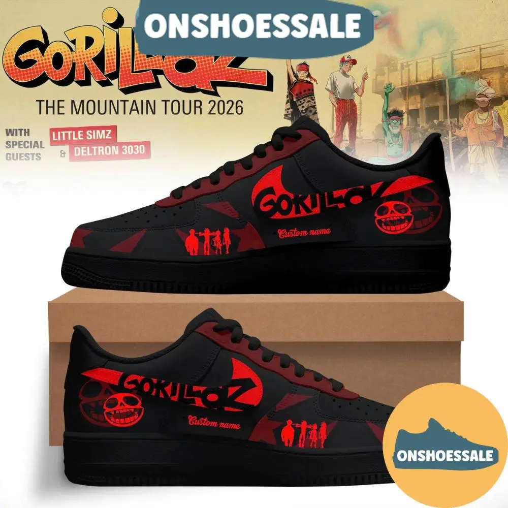 Gorillaz The Mountain Tour 2026 Air Force 1 Shoes, Gift For Fans - Best Gift Shoes