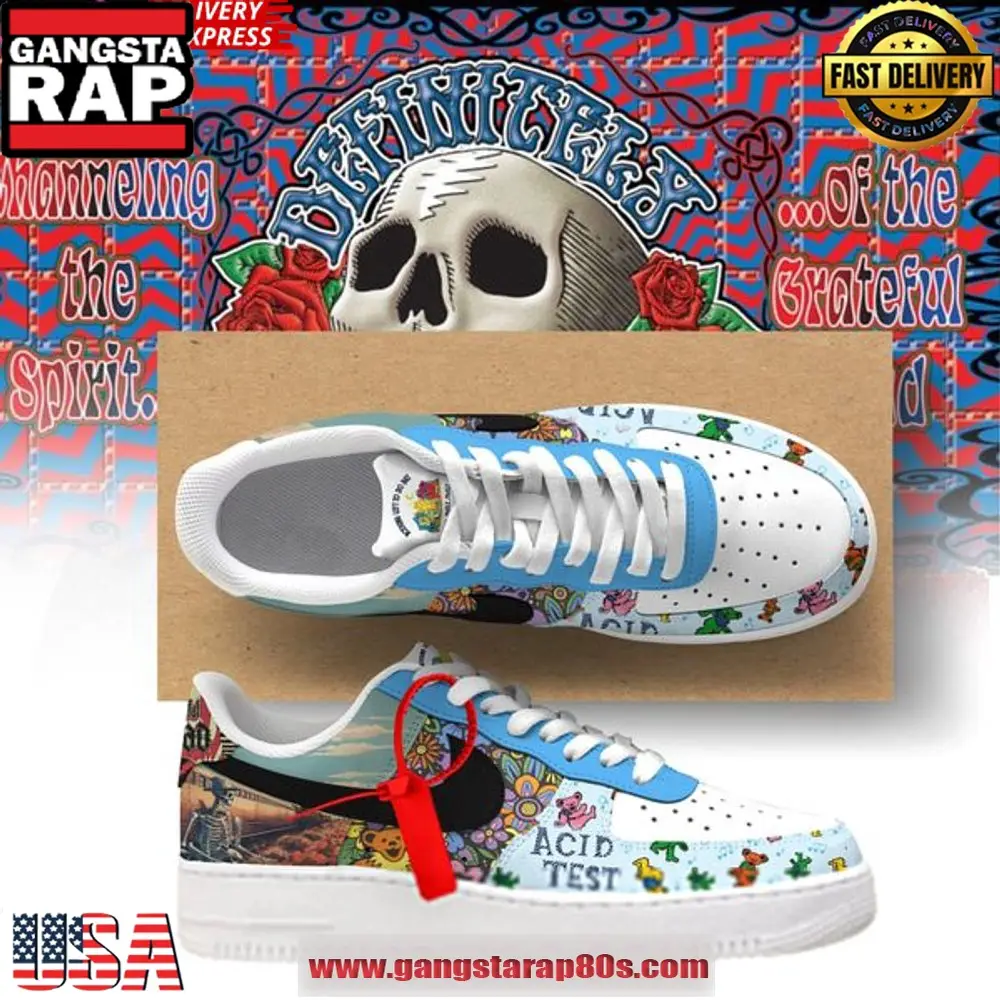 Grateful Dead Acid Test Limited Edition Air Force 1 Sneakers Shoes Grateful Dead Acid Test Limited Edition Air Force 1 Sneakers Shoes - Image 1
