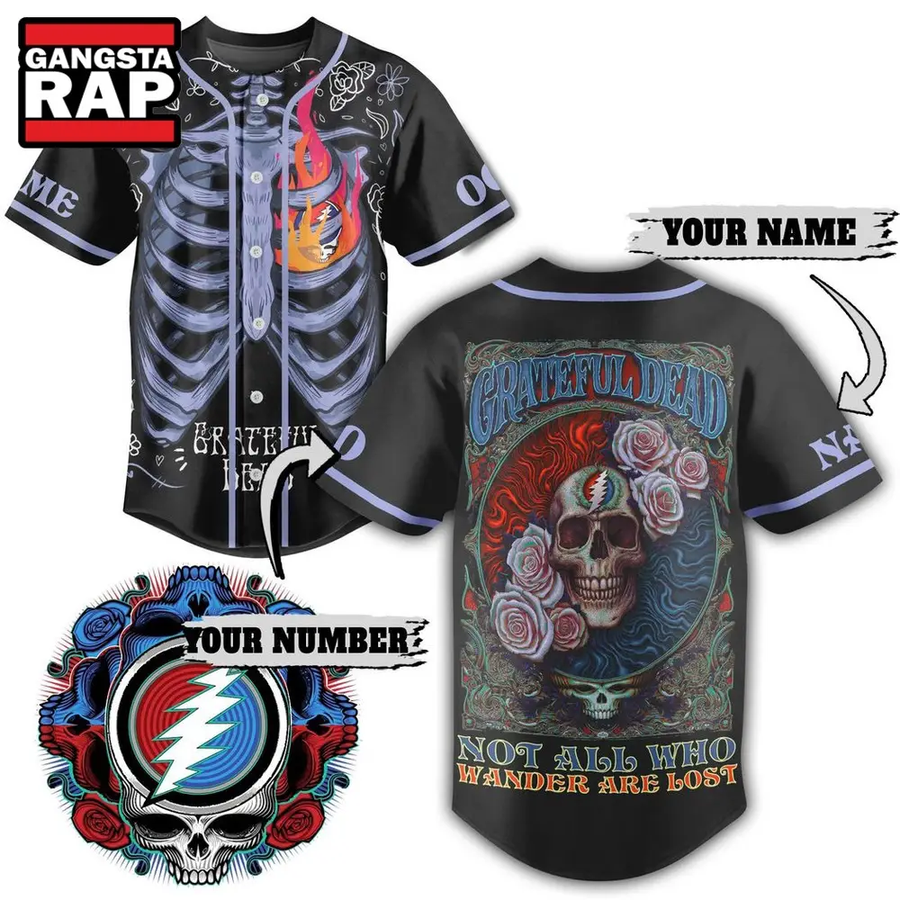 Grateful Dead Not All Who Wander Are Lost Custom Baseball Jersey, Grateful Dead Jersey