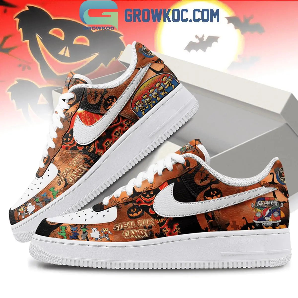 Grateful Dead Steal Your Candy Air Force 1 Shoes Grateful Dead Steal Your Candy Air Force 1 Shoes - Image 1