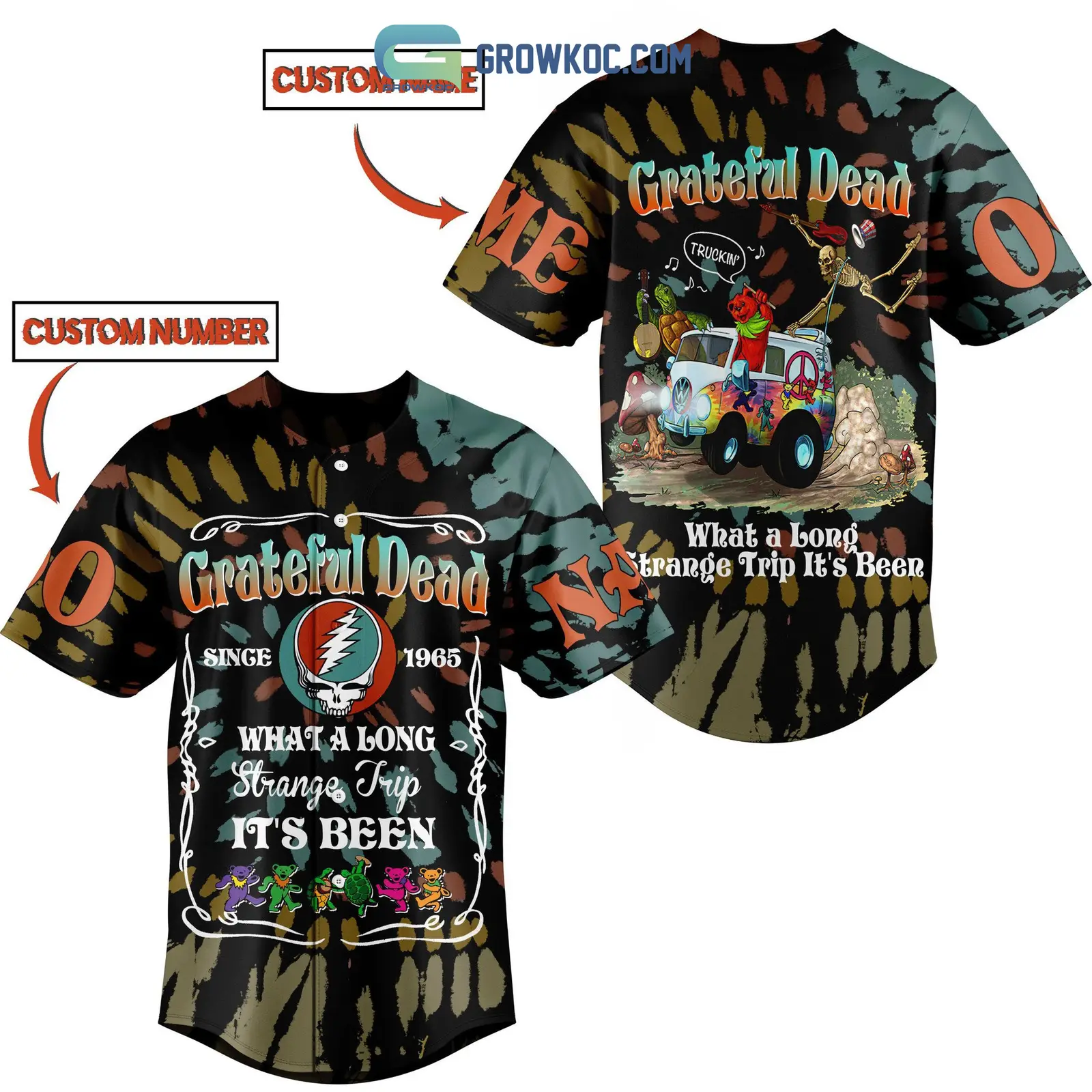 Grateful Dead What A Long Strange Trip It's Been Personalized Baseball Jersey