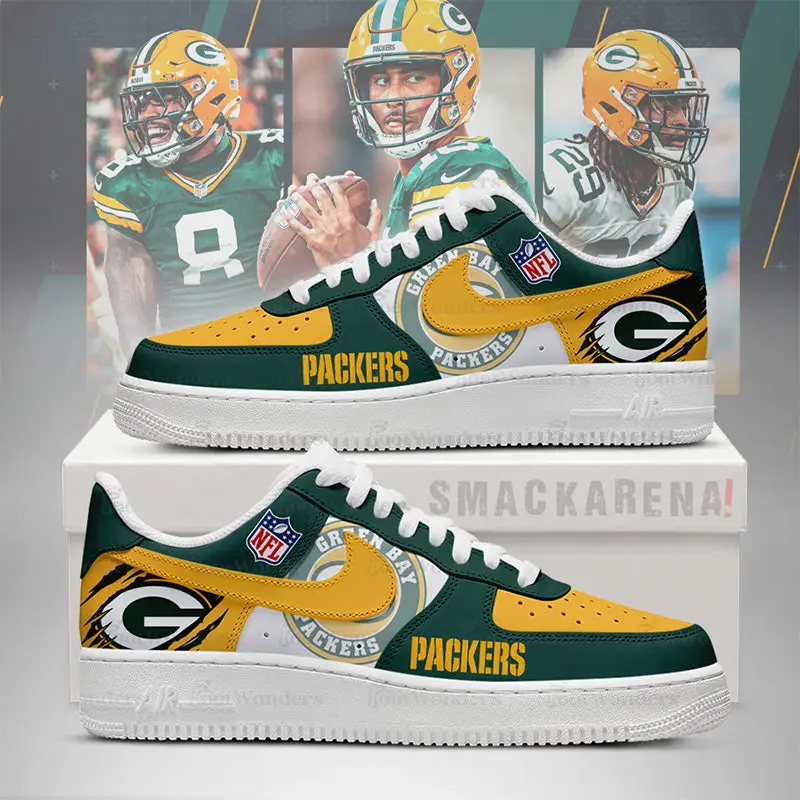 Green Bay Packers Air Force 1 Shoes - NFL Fan Edition | WX63