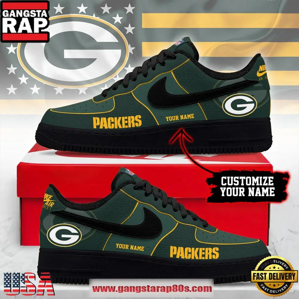 Green Bay Packers New 2026 Version NFL Custom Air Force 1 Running Sneakers Shoes Green Bay Packers New 2026 Version NFL Custom Air Force 1 Running Sneakers Shoes - Image 1