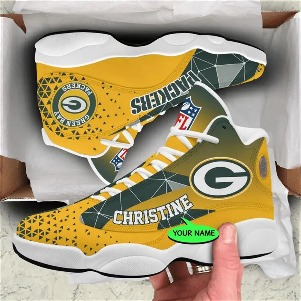 Green Bay Packers NFL Custom Name Retro Jordan 13 Shoes