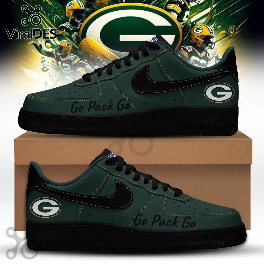 Green Bay Packers NFL Super Bowl 2026 Air Force 1 Sneakers