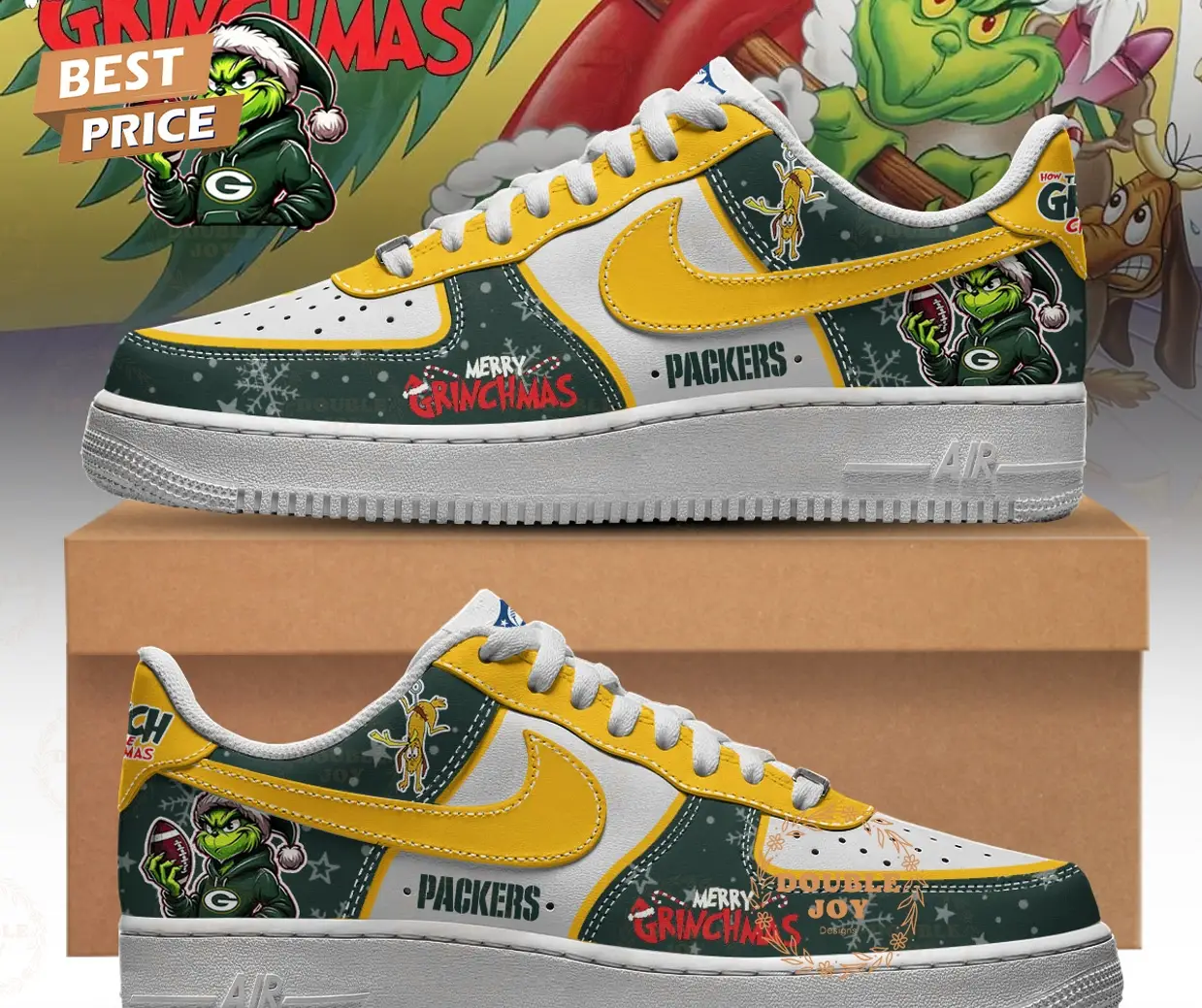 Green Bay Packers X Merry Grichmas 2025 Air Force 1 Sneakers